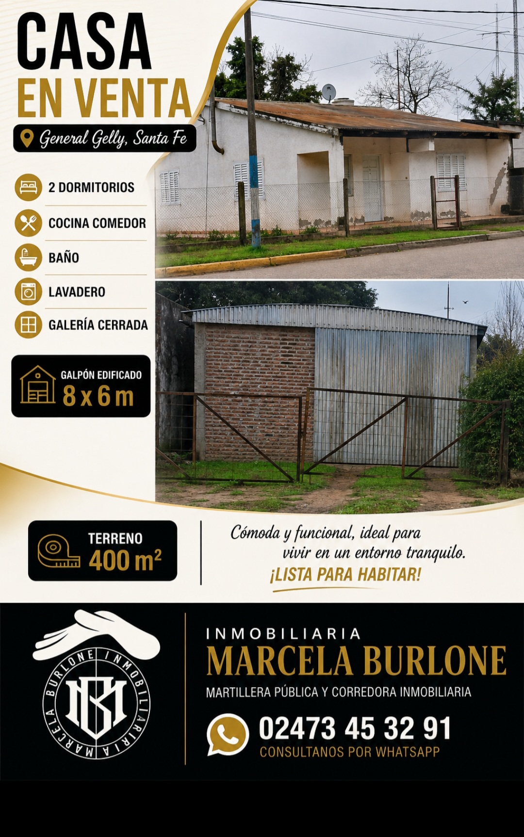 Casa más galpón